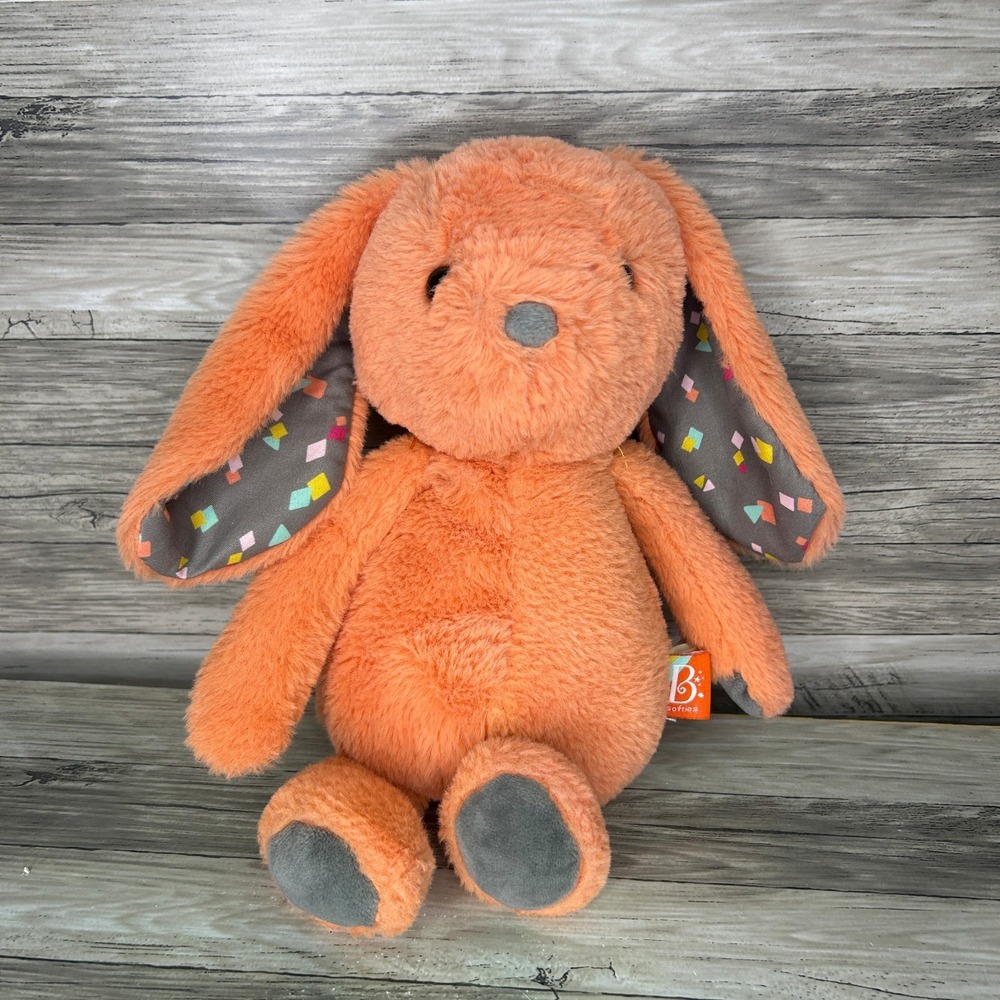 B Softies Happyhues Coral Cutie Orange Bunny Rabbit Plush Stuffed Animal Toy